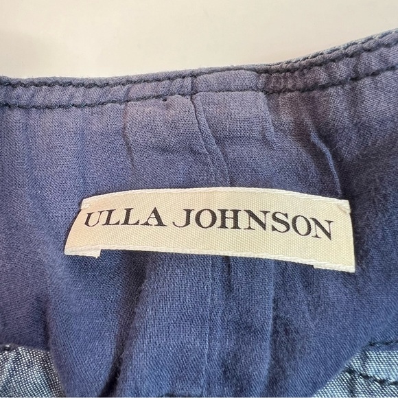 Ulla Johnson Gavin Chambray Belted Tie Shorts Blue Size 4 - Picture 3 of 6